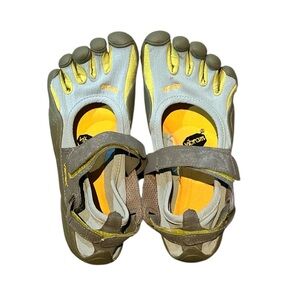 Vibram FiveFingers Gray and Yellow Toe Shoes